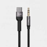 Cable auxiliar de audio trenzado IVON Tipo-C a Jack 3.5mm con conectores metálicos y punta dorada