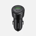 Cargador para auto Mcdodo negro de 38W con puertos USB-C y USB-A QC 3.0