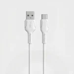 Cable de carga rápida USB a Tipo C 5A marca IVON modelo CA86 color blanco con cabezales reforzados.