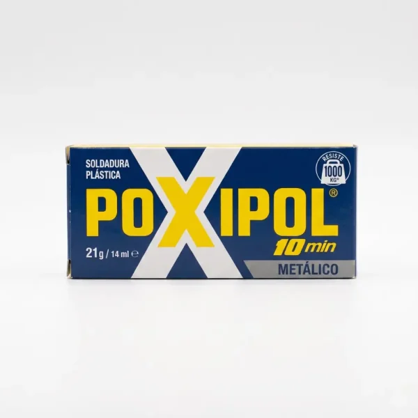 Caja de soldadura plástica Poxipol acabado metálico de 21g que resiste 1000kg en 10 minutos