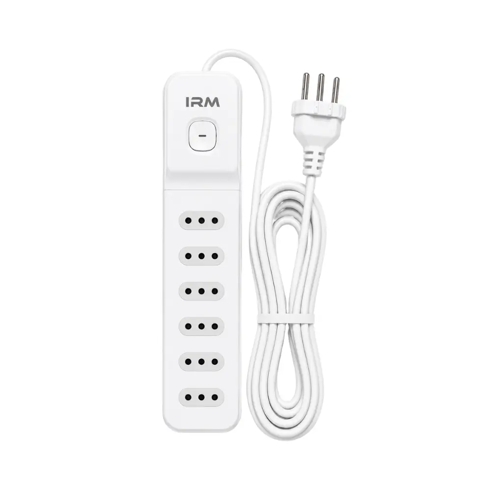 Alargador 6 tomas 5 metros IRM 10A 250V | Curiositech